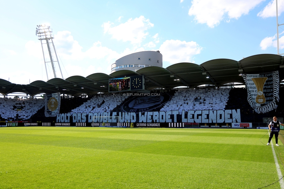 Sturm Graz - Austria Klagenfurt
Oesterreichische Fussball Bundesliga, 32. Runde, SK Sturm Graz - SK Austria Klagenfurt, Stadion Liebenau Graz, 19.05.2024. 

Foto zeigt Fans von Sturm mit einer Choreografie
