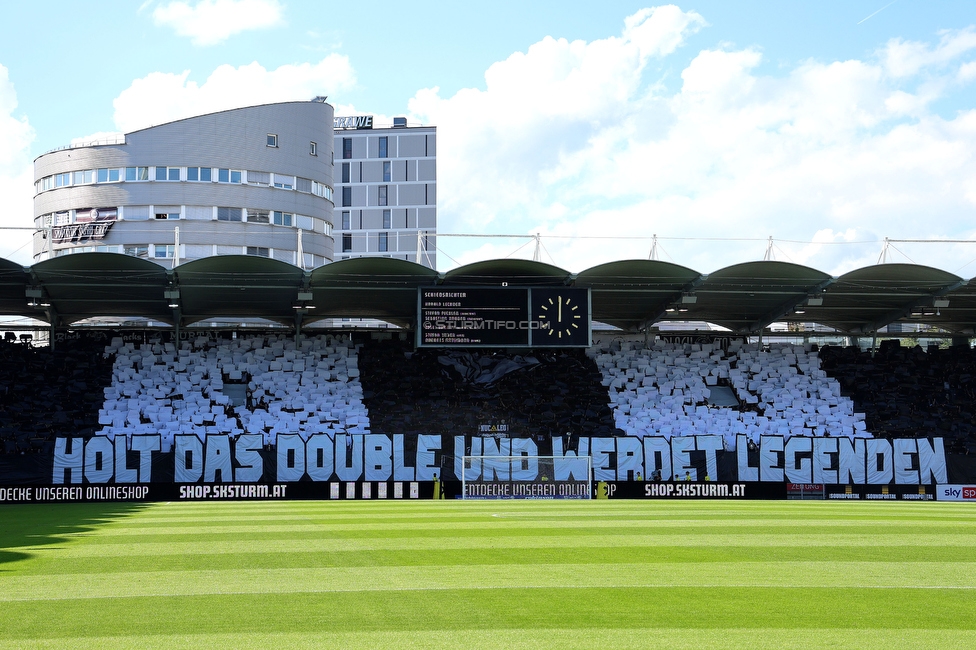 Sturm Graz - Austria Klagenfurt
Oesterreichische Fussball Bundesliga, 32. Runde, SK Sturm Graz - SK Austria Klagenfurt, Stadion Liebenau Graz, 19.05.2024. 

Foto zeigt Fans von Sturm mit einer Choreografie
