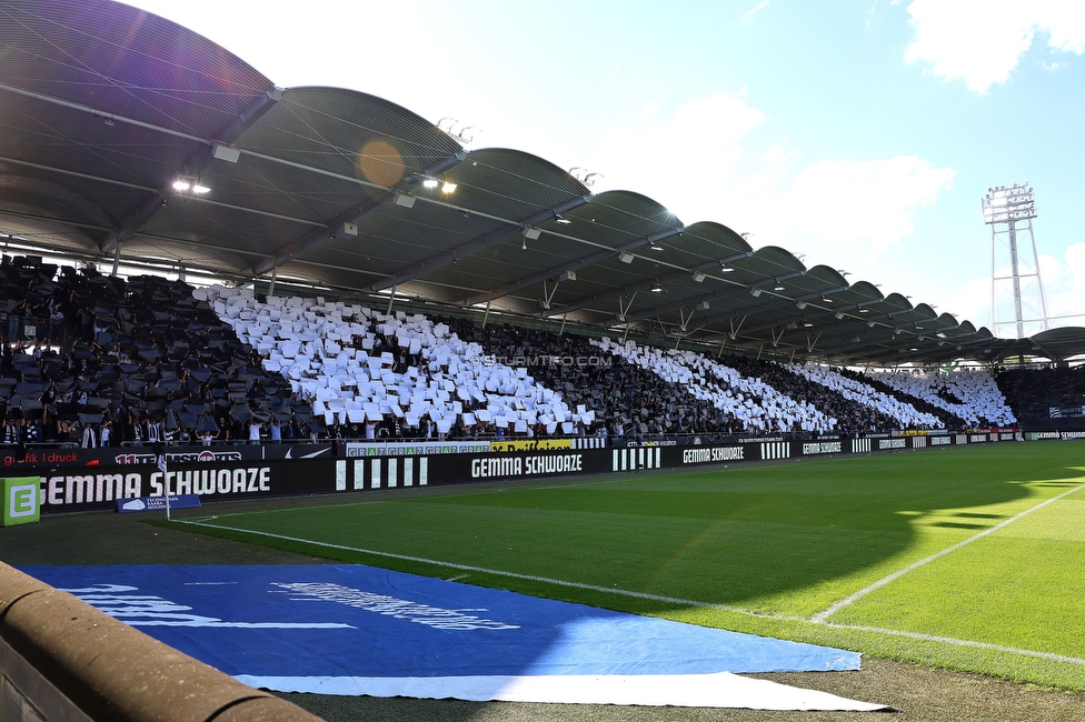 Sturm Graz - Austria Klagenfurt
Oesterreichische Fussball Bundesliga, 32. Runde, SK Sturm Graz - SK Austria Klagenfurt, Stadion Liebenau Graz, 19.05.2024. 

Foto zeigt Fans von Sturm mit einer Choreografie
