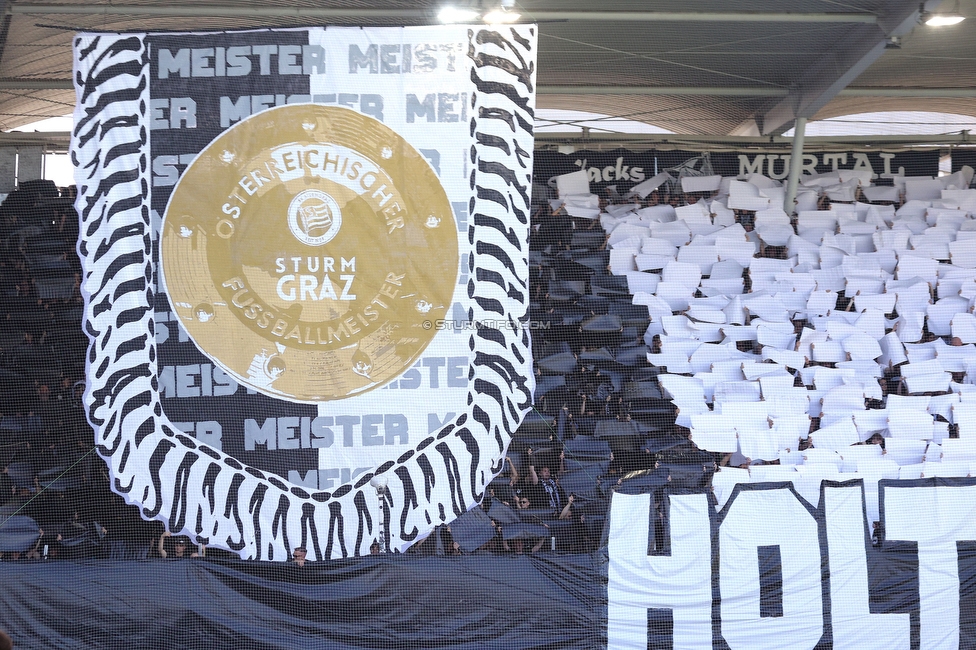Sturm Graz - Austria Klagenfurt
Oesterreichische Fussball Bundesliga, 32. Runde, SK Sturm Graz - SK Austria Klagenfurt, Stadion Liebenau Graz, 19.05.2024. 

Foto zeigt Fans von Sturm mit einer Choreografie
