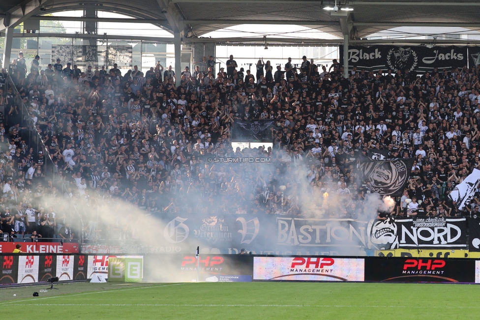 Sturm Graz - Austria Klagenfurt
Oesterreichische Fussball Bundesliga, 32. Runde, SK Sturm Graz - SK Austria Klagenfurt, Stadion Liebenau Graz, 19.05.2024. 

Foto zeigt Fans von Sturm
