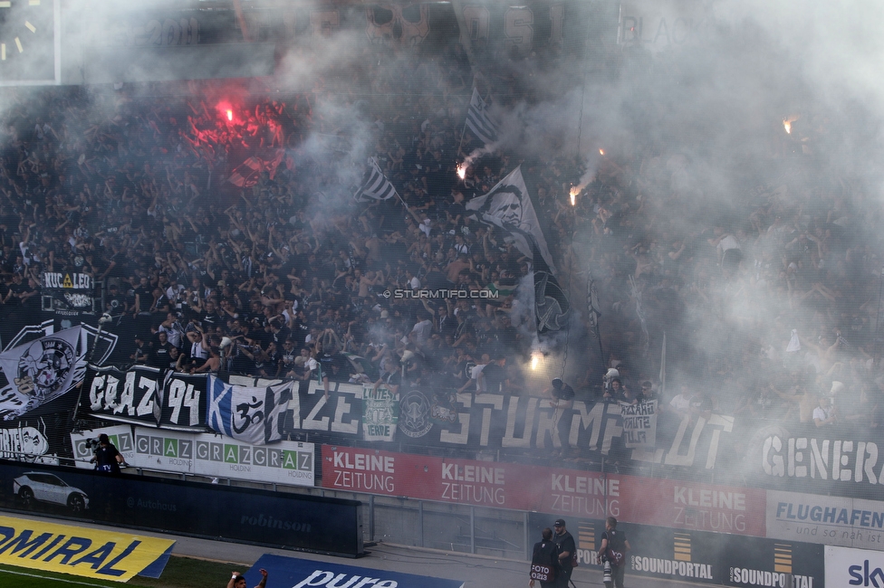 Sturm Graz - Austria Klagenfurt
Oesterreichische Fussball Bundesliga, 32. Runde, SK Sturm Graz - SK Austria Klagenfurt, Stadion Liebenau Graz, 19.05.2024. 

Foto zeigt Fans von Sturm
Schlüsselwörter: pyrotechnik sturmflut