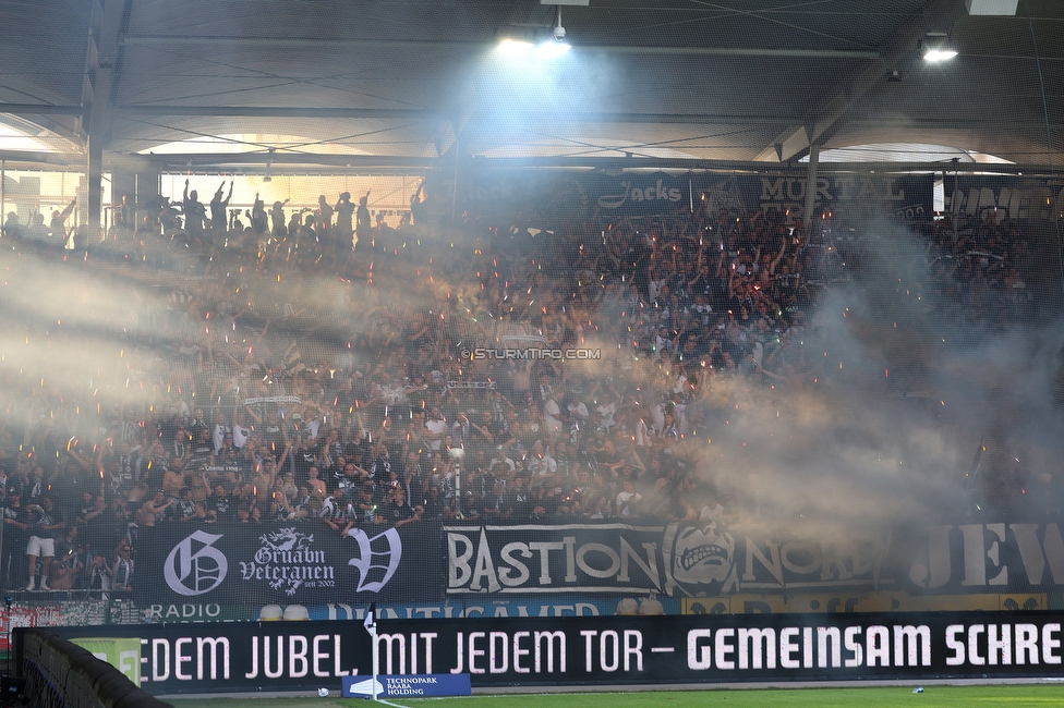 Sturm Graz - Austria Klagenfurt
Oesterreichische Fussball Bundesliga, 32. Runde, SK Sturm Graz - SK Austria Klagenfurt, Stadion Liebenau Graz, 19.05.2024. 

Foto zeigt Fans von Sturm
