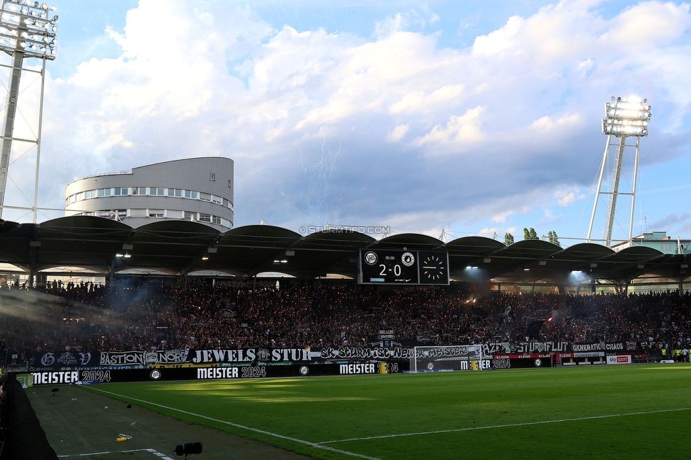 Sturm Graz - Austria Klagenfurt
Oesterreichische Fussball Bundesliga, 32. Runde, SK Sturm Graz - SK Austria Klagenfurt, Stadion Liebenau Graz, 19.05.2024. 

Foto zeigt Fans von Sturm
