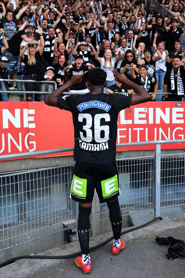 Sturm Graz - Austria Klagenfurt
Oesterreichische Fussball Bundesliga, 32. Runde, SK Sturm Graz - SK Austria Klagenfurt, Stadion Liebenau Graz, 19.05.2024. 

Foto zeigt Amady Camara (Sturm)
Schlüsselwörter: torjubel