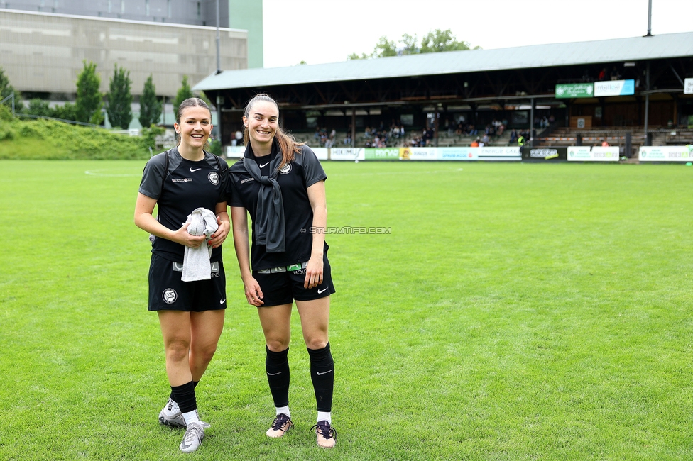 Sturm Damen - Bergheim
OEFB Frauen Bundesliga, 18. Runde, SK Sturm Graz Damen - FC Bergheim, Gruabn Graz, 26.05.2024. 

Foto zeigt Marie Spiess (Sturm Damen) und Linda Mittermair (Sturm Damen)
