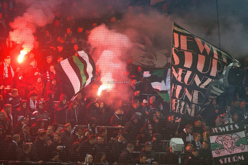 Sturm Graz - LASK
Oesterreichische Fussball Bundesliga, 22. Runde, SK Sturm Graz - Linzer ASK, Stadion Liebenau Graz, 16.03.2025. 

Foto zeigt Fans von Sturm mit Pyrotechnik
