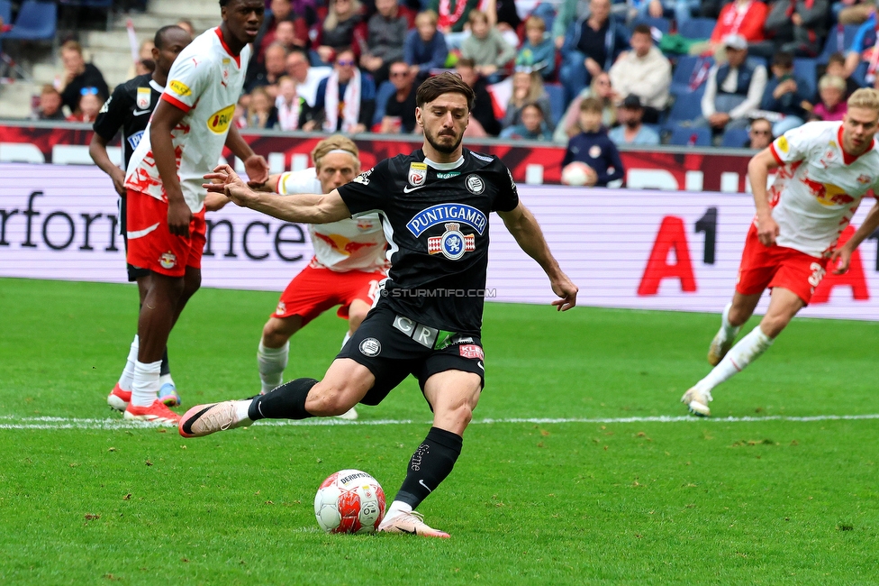 RB Salzburg - Sturm Graz
Oesterreichische Fussball Bundesliga, 25. Runde, FC RB Salzburg - SK Sturm Graz, Stadion Wals-Siezenheim, 13.04.2024. 

Foto zeigt Otar Kiteishvili (Sturm)
Schlüsselwörter: elfmeter torjubel
