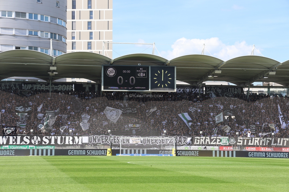 Sturm Graz - Blau-Weiss Linz
Oesterreichische Fussball Bundesliga, 26. Runde, SK Sturm Graz - FC Blau-Weiss Linz, Stadion Liebenau Graz, 20.04.2025. 

Foto zeigt Fans von Sturm
