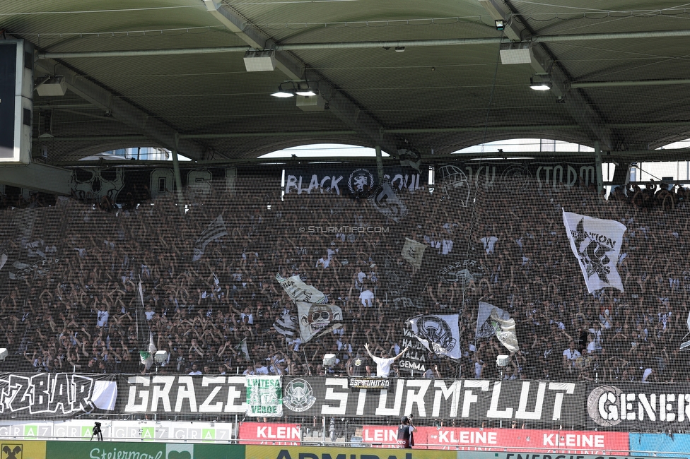 Sturm Graz - Blau-Weiss Linz
Oesterreichische Fussball Bundesliga, 26. Runde, SK Sturm Graz - FC Blau-Weiss Linz, Stadion Liebenau Graz, 20.04.2025. 

Foto zeigt Fans von Sturm
