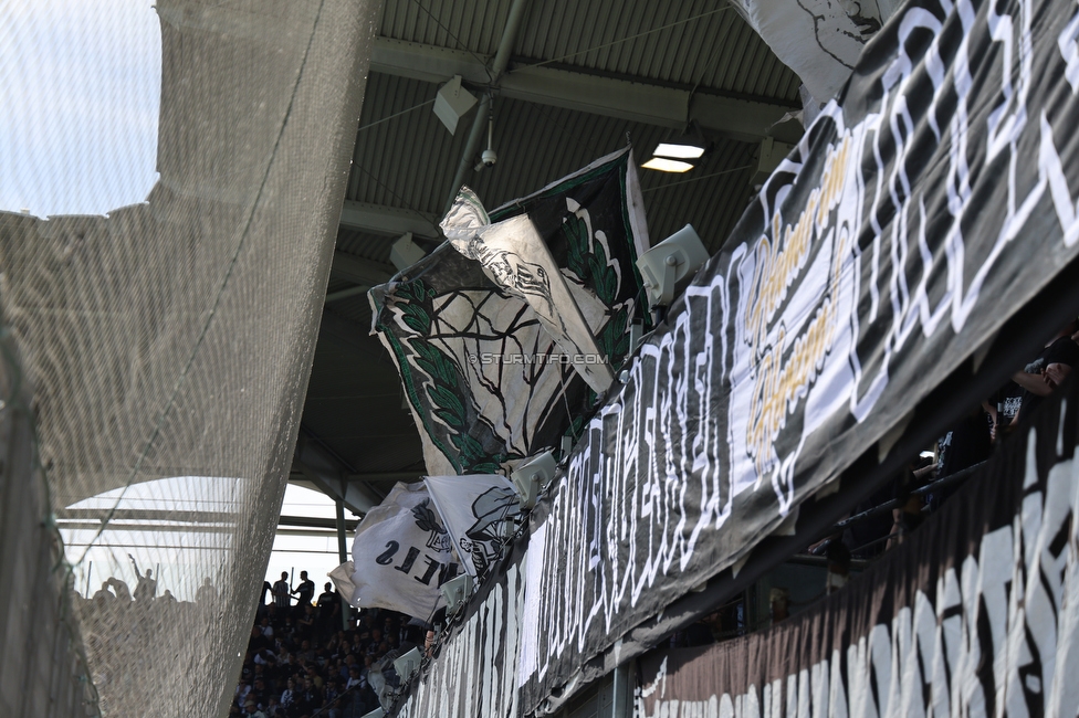 Sturm Graz - Blau-Weiss Linz
Oesterreichische Fussball Bundesliga, 26. Runde, SK Sturm Graz - FC Blau-Weiss Linz, Stadion Liebenau Graz, 20.04.2025. 

Foto zeigt Fans von Sturm
Schlüsselwörter: heimo