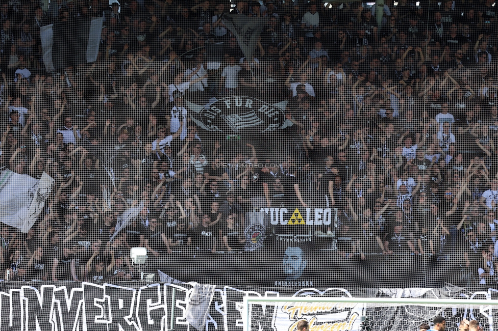 Sturm Graz - Blau-Weiss Linz
Oesterreichische Fussball Bundesliga, 26. Runde, SK Sturm Graz - FC Blau-Weiss Linz, Stadion Liebenau Graz, 20.04.2025. 

Foto zeigt Fans von Sturm
Schlüsselwörter: brigata vorsaenger