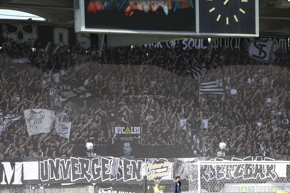 Sturm Graz - Linz
Oesterreichische Fussball Bundesliga, 26. Runde, SK Sturm Graz - FC Blau-Weiss Linz, Stadion Liebenau Graz, 20.04.2025. 

Foto zeigt Fans von Sturm
