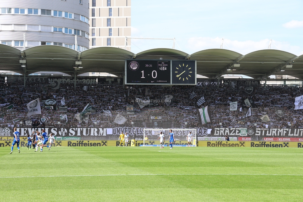 Sturm Graz - Blau-Weiss Linz
Oesterreichische Fussball Bundesliga, 26. Runde, SK Sturm Graz - FC Blau-Weiss Linz, Stadion Liebenau Graz, 20.04.2025. 

Foto zeigt Fans von Sturm
Schlüsselwörter: schals