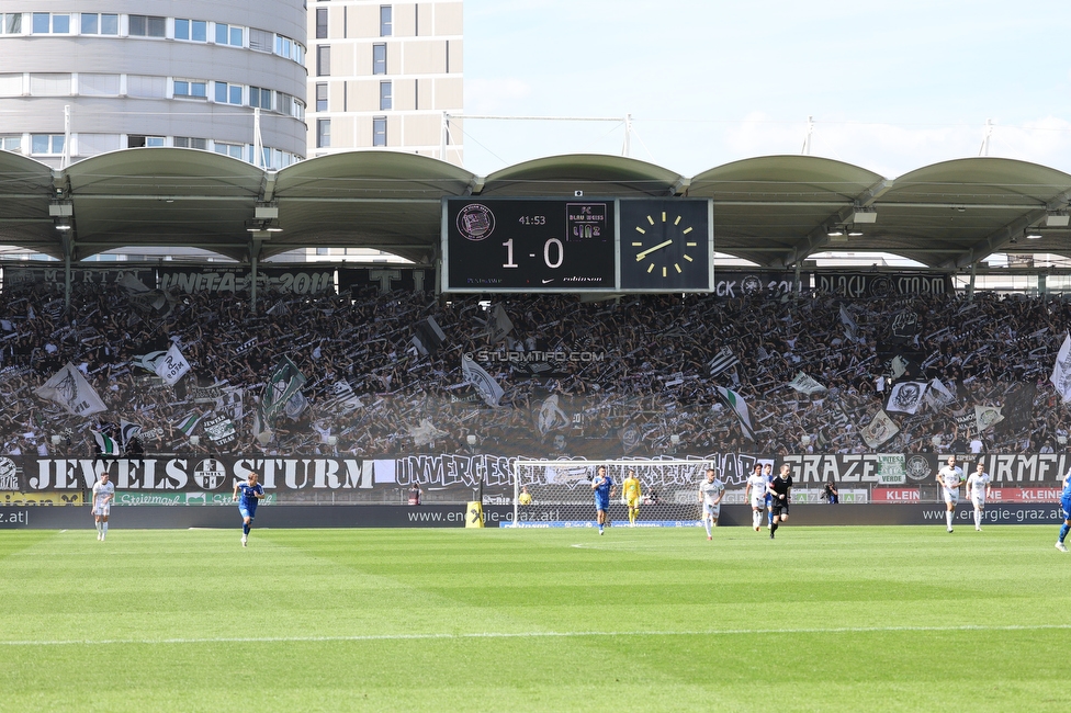 Sturm Graz - Blau-Weiss Linz
Oesterreichische Fussball Bundesliga, 26. Runde, SK Sturm Graz - FC Blau-Weiss Linz, Stadion Liebenau Graz, 20.04.2025. 

Foto zeigt Fans von Sturm
Schlüsselwörter: schals