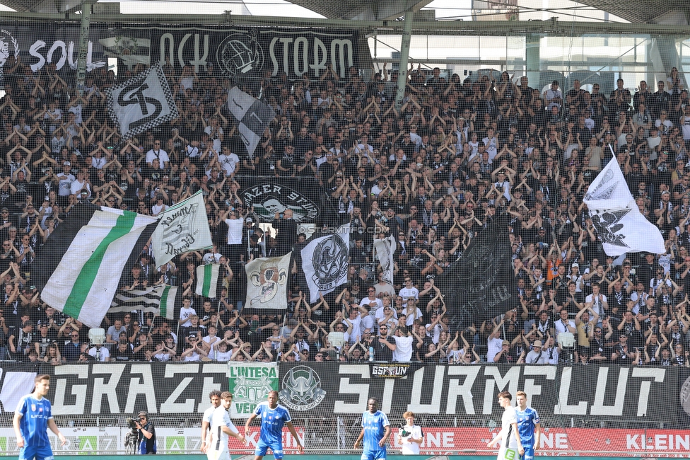 Sturm Graz - Blau-Weiss Linz
Oesterreichische Fussball Bundesliga, 26. Runde, SK Sturm Graz - FC Blau-Weiss Linz, Stadion Liebenau Graz, 20.04.2025. 

Foto zeigt Fans von Sturm
Schlüsselwörter: sturmflut