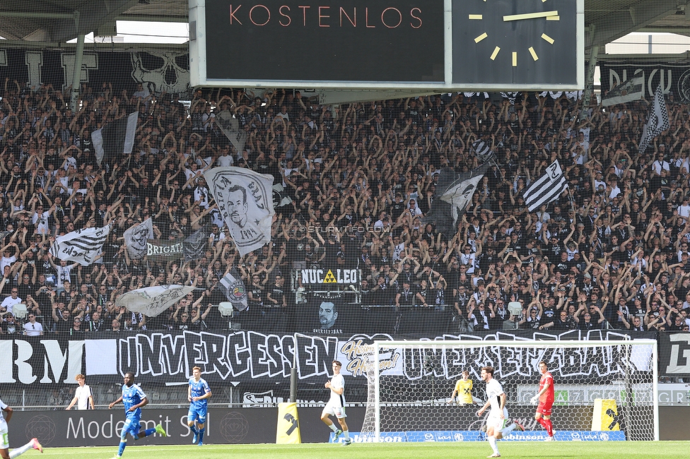 Sturm Graz - Blau-Weiss Linz
Oesterreichische Fussball Bundesliga, 26. Runde, SK Sturm Graz - FC Blau-Weiss Linz, Stadion Liebenau Graz, 20.04.2025. 

Foto zeigt Fans von Sturm
Schlüsselwörter: brigata heimo