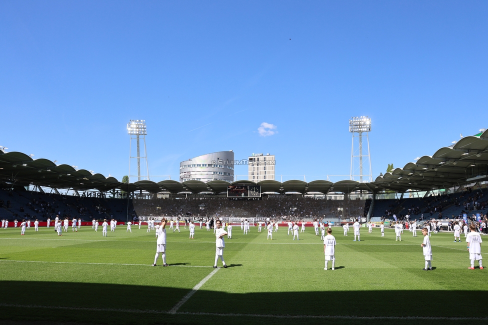 Sturm Graz - Blau-Weiss Linz
Oesterreichische Fussball Bundesliga, 26. Runde, SK Sturm Graz - FC Blau-Weiss Linz, Stadion Liebenau Graz, 20.04.2025. 

Foto zeigt das Match 100 Kids gegen Sturm
