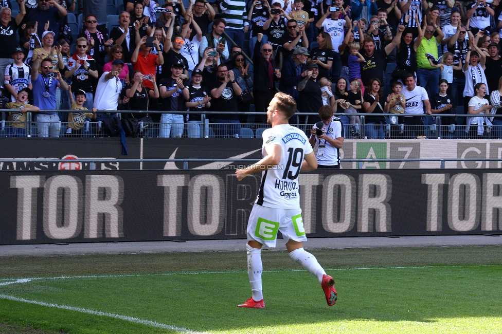 Sturm Graz - Blau-Weiss Linz
Oesterreichische Fussball Bundesliga, 26. Runde, SK Sturm Graz - FC Blau-Weiss Linz, Stadion Liebenau Graz, 20.04.2025. 

Foto zeigt Tomi Horvat (Sturm)
Schlüsselwörter: torjubel elfmeter