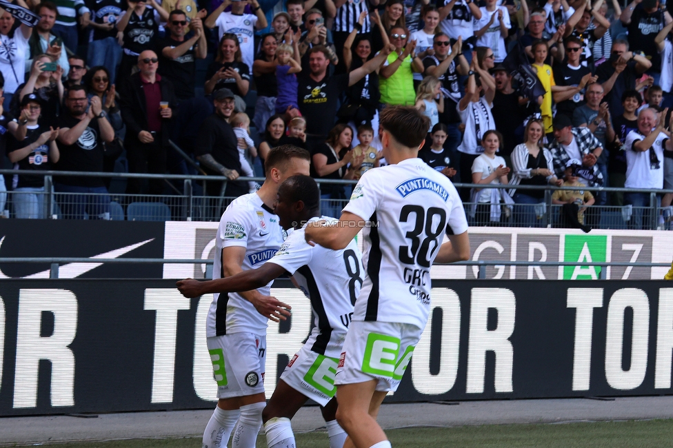 Sturm Graz - Blau-Weiss Linz
Oesterreichische Fussball Bundesliga, 26. Runde, SK Sturm Graz - FC Blau-Weiss Linz, Stadion Liebenau Graz, 20.04.2025. 

Foto zeigt Tomi Horvat (Sturm)
Schlüsselwörter: torjubel elfmeter