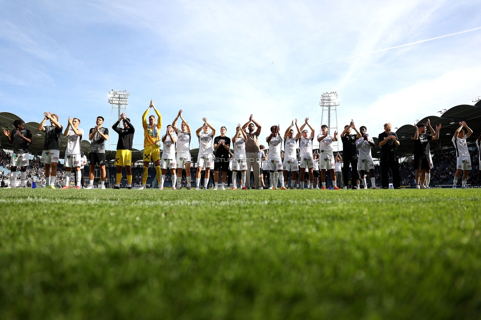 Sturm Graz - Linz
Oesterreichische Fussball Bundesliga, 26. Runde, SK Sturm Graz - FC Blau-Weiss Linz, Stadion Liebenau Graz, 20.04.2025. 

Foto zeigt die Mannschaft von Sturm
