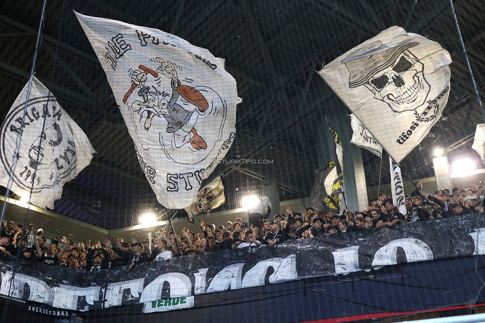 Austria Wien - Sturm Graz
Oesterreichische Fussball Bundesliga, 27. Runde, FK Austria Wien - SK Sturm Graz, Generali Arena Wien, 23.04.2025. 

Foto zeigt Fans von Sturm
