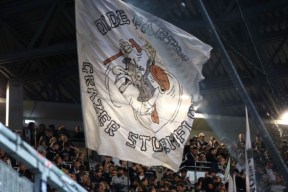 Austria Wien - Sturm Graz
Oesterreichische Fussball Bundesliga, 27. Runde, FK Austria Wien - SK Sturm Graz, Generali Arena Wien, 23.04.2025. 

Foto zeigt Fans von Sturm
