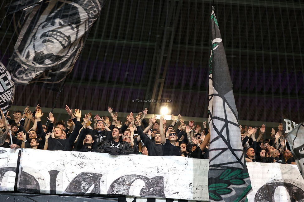 Austria Wien - Sturm Graz
Oesterreichische Fussball Bundesliga, 27. Runde, FK Austria Wien - SK Sturm Graz, Generali Arena Wien, 23.04.2025. 

Foto zeigt Fans von Sturm
