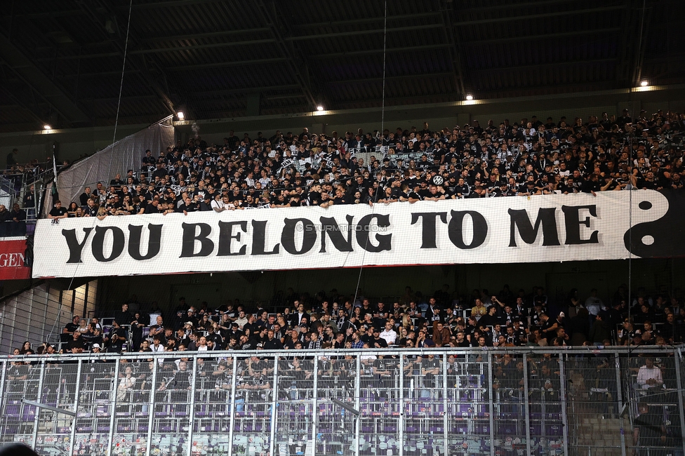 Austria Wien - Sturm Graz
Oesterreichische Fussball Bundesliga, 27. Runde, FK Austria Wien - SK Sturm Graz, Generali Arena Wien, 23.04.2025. 

Foto zeigt Fans von Sturm
