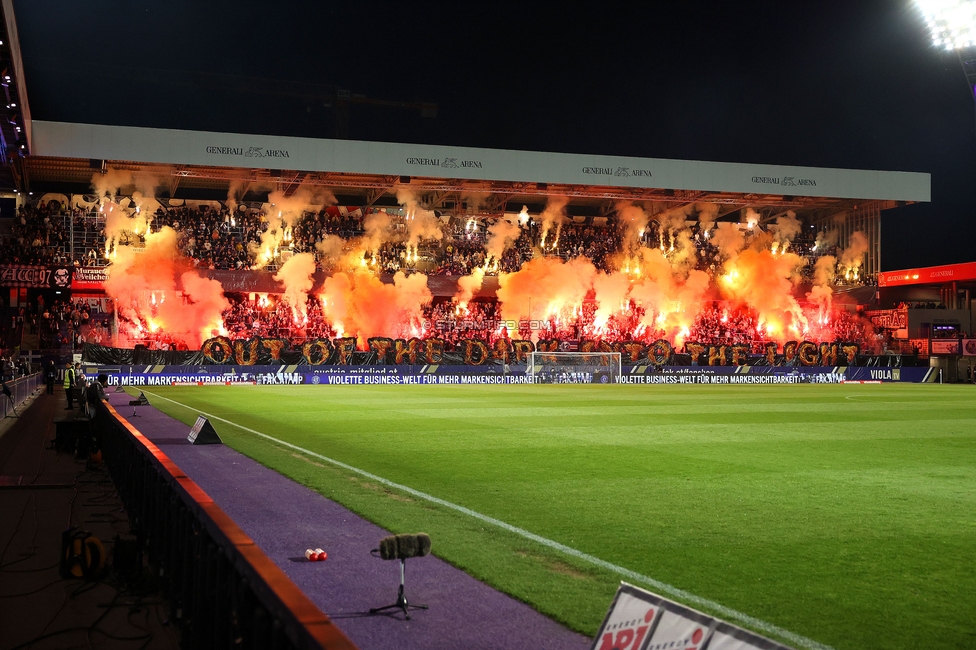 Austria Wien - Sturm Graz
Oesterreichische Fussball Bundesliga, 27. Runde, FK Austria Wien - SK Sturm Graz, Generali Arena Wien, 23.04.2025. 

Foto zeigt Fans von Austria
