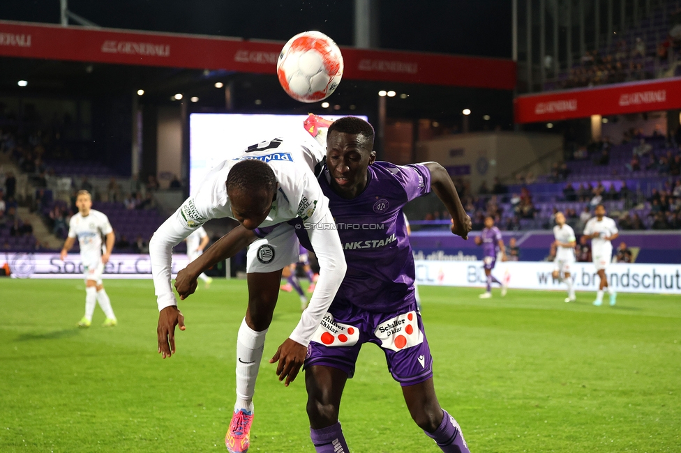 Austria Wien - Sturm Graz
Oesterreichische Fussball Bundesliga, 27. Runde, FK Austria Wien - SK Sturm Graz, Generali Arena Wien, 23.04.2025. 

Foto zeigt Malick Junior Yalcouye (Sturm)
