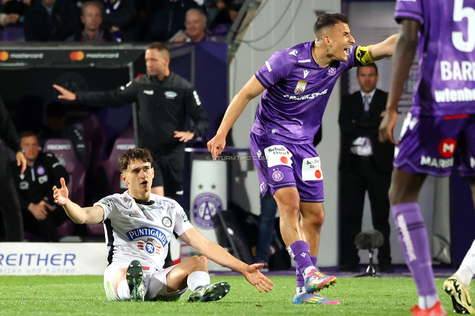 Austria Wien - Sturm Graz
Oesterreichische Fussball Bundesliga, 27. Runde, FK Austria Wien - SK Sturm Graz, Generali Arena Wien, 23.04.2025. 

Foto zeigt Leon Grgic (Sturm)
