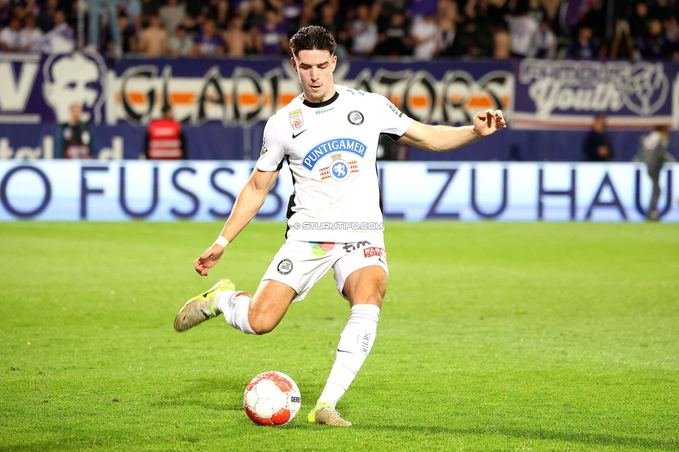 Austria Wien - Sturm Graz
Oesterreichische Fussball Bundesliga, 27. Runde, FK Austria Wien - SK Sturm Graz, Generali Arena Wien, 23.04.2025. 

Foto zeigt Max Johnston (Sturm)
