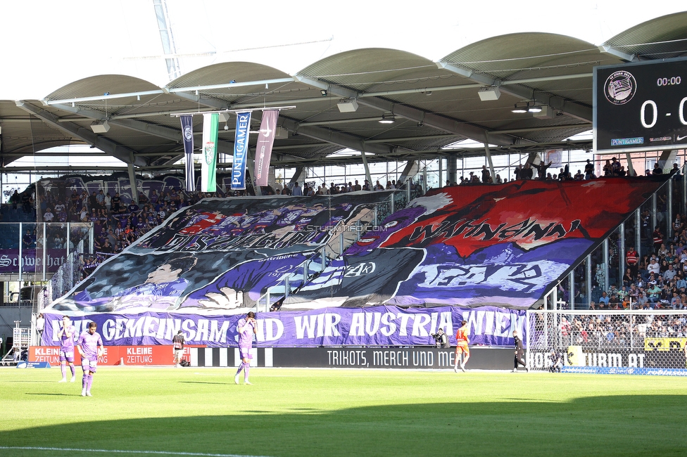 Sturm Graz - Austria Wien
Oesterreichische Fussball Bundesliga, 28. Runde, SK Sturm Graz - FK Austria Wien, Stadion Liebenau Graz, 27.04.2025. 

Foto zeigt Fans von Austria mit einer Choreografie
