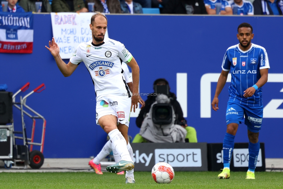 BW Linz - Sturm Graz
Oesterreichische Fussball Bundesliga, 29. Runde, Blau-Weiss Linz - SK Sturm Graz, Hofmann Personal Stadion Linz, 04.05.2025. 

Foto zeigt Jon Gorenc-Stankovic (Sturm)
