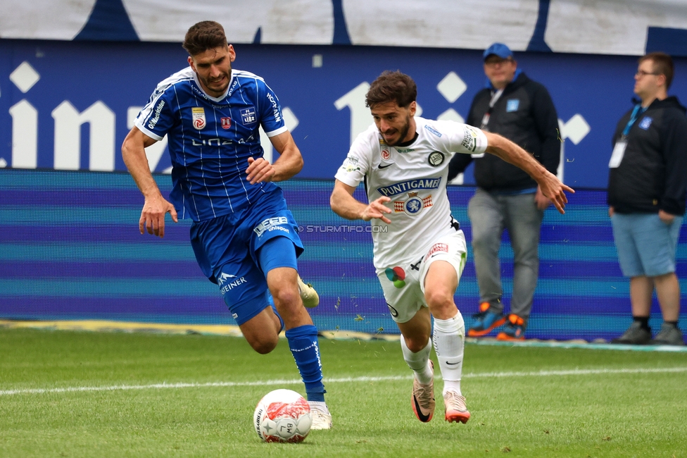 BW Linz - Sturm Graz
Oesterreichische Fussball Bundesliga, 29. Runde, Blau-Weiss Linz - SK Sturm Graz, Hofmann Personal Stadion Linz, 04.05.2025. 

Foto zeigt Otar Kiteishvili (Sturm)

