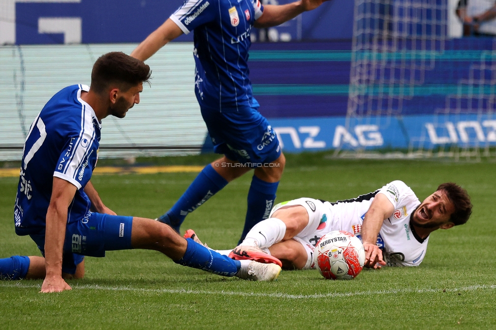 BW Linz - Sturm Graz
Oesterreichische Fussball Bundesliga, 29. Runde, Blau-Weiss Linz - SK Sturm Graz, Hofmann Personal Stadion Linz, 04.05.2025. 

Foto zeigt Otar Kiteishvili (Sturm)
