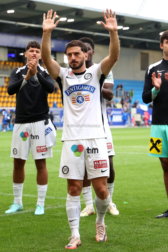 BW Linz - Sturm Graz
Oesterreichische Fussball Bundesliga, 29. Runde, Blau-Weiss Linz - SK Sturm Graz, Hofmann Personal Stadion Linz, 04.05.2025. 

Foto zeigt Otar Kiteishvili (Sturm)
