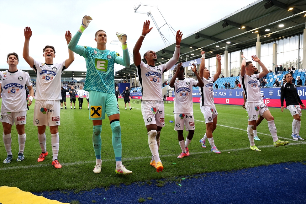 BW Linz - Sturm Graz
Oesterreichische Fussball Bundesliga, 29. Runde, Blau-Weiss Linz - SK Sturm Graz, Hofmann Personal Stadion Linz, 04.05.2025. 

Foto zeigt die Mannschaft von Sturm

