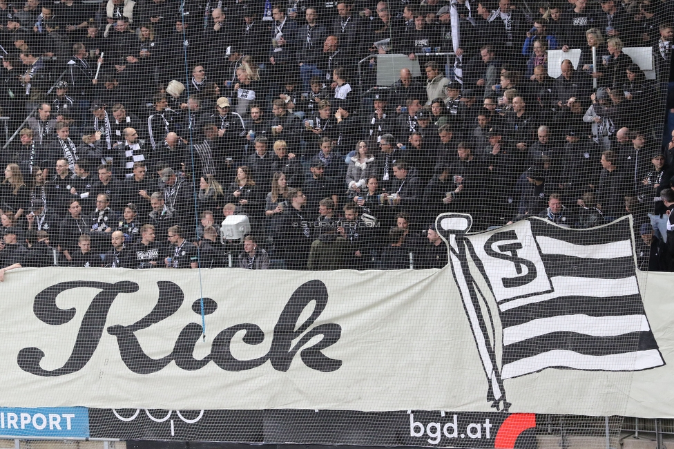 Sturm Graz - RB Salzburg
Oesterreichische Fussball Bundesliga, 30. Runde, SK Sturm Graz - FC RB Salzburg, Stadion Liebenau Graz, 09.05.2025. 

Foto zeigt Fans von Sturm mit einem Spruchband
