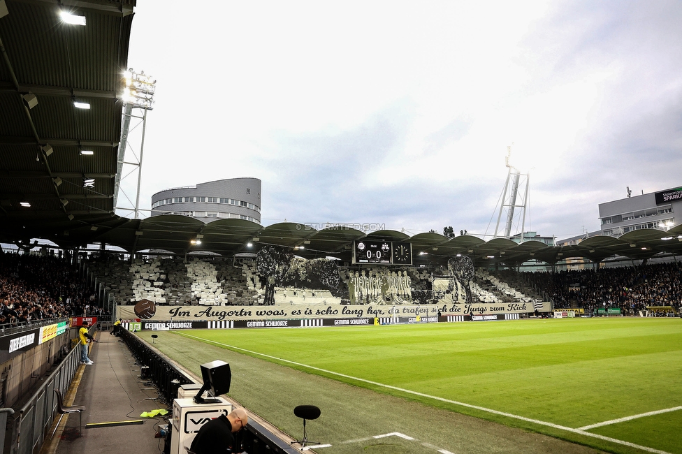 Sturm Graz - Salzburg
Oesterreichische Fussball Bundesliga, 30. Runde, SK Sturm Graz - FC Salzburg, Stadion Liebenau Graz, 09.05.2025. 

Foto zeigt Fans von Sturm mit einer Choreografie

