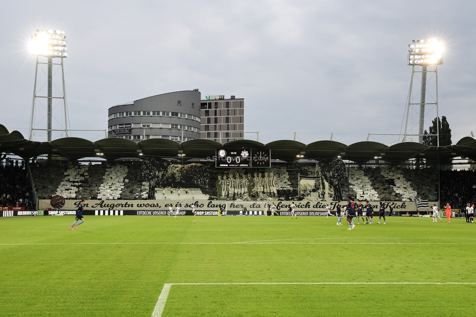 Sturm Graz - RB Salzburg
Oesterreichische Fussball Bundesliga, 30. Runde, SK Sturm Graz - FC RB Salzburg, Stadion Liebenau Graz, 09.05.2025. 

Foto zeigt Fans von Sturm mit einer Choreografie
