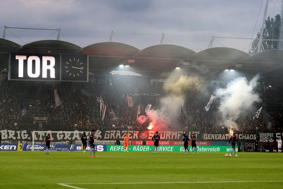 Sturm Graz - RB Salzburg
Oesterreichische Fussball Bundesliga, 30. Runde, SK Sturm Graz - FC RB Salzburg, Stadion Liebenau Graz, 09.05.2025. 

Foto zeigt Fans von Sturm
