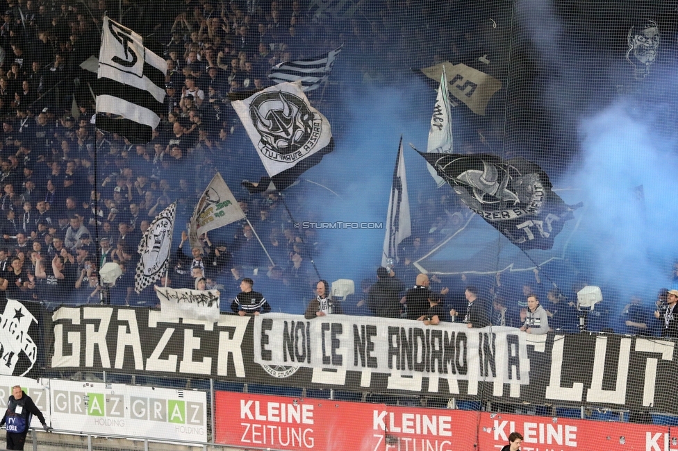 Sturm Graz - RB Salzburg
Oesterreichische Fussball Bundesliga, 30. Runde, SK Sturm Graz - FC RB Salzburg, Stadion Liebenau Graz, 09.05.2025. 

Foto zeigt Fans von Sturm mit einer Choreografie
Schlüsselwörter: pisa sturmflut