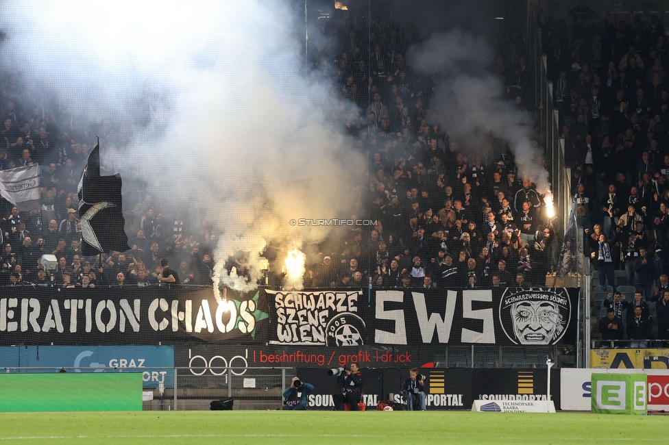 Sturm Graz - RB Salzburg
Oesterreichische Fussball Bundesliga, 30. Runde, SK Sturm Graz - FC RB Salzburg, Stadion Liebenau Graz, 09.05.2025. 

Foto zeigt Fans von Sturm
Schlüsselwörter: pyrotechnik generationchaos sws