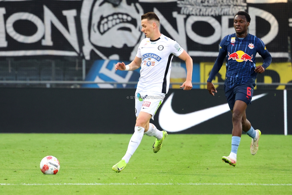 Sturm Graz - RB Salzburg
Oesterreichische Fussball Bundesliga, 30. Runde, SK Sturm Graz - FC RB Salzburg, Stadion Liebenau Graz, 09.05.2025. 

Foto zeigt Dimitri Lavalee (Sturm)

