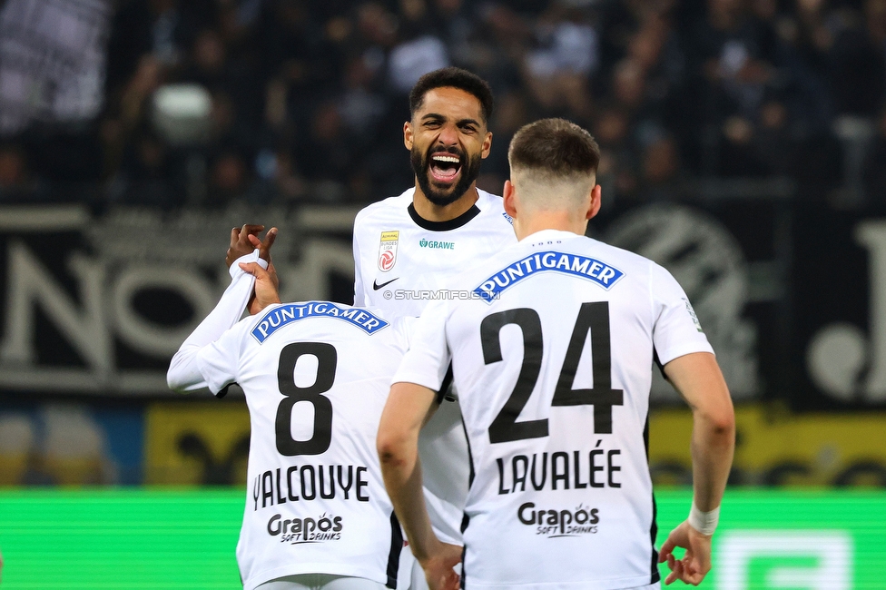 Sturm Graz - RB Salzburg
Oesterreichische Fussball Bundesliga, 30. Runde, SK Sturm Graz - FC RB Salzburg, Stadion Liebenau Graz, 09.05.2025. 

Foto zeigt Gregory Wuethrich (Sturm)
Schlüsselwörter: torjubel