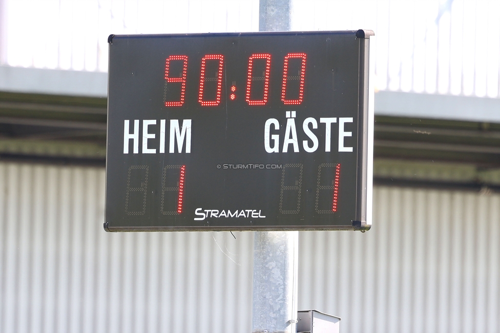 Sturm Damen - St. Poelten
OEFB Frauen Bundesliga, 23. Runde, SK Sturm Graz Damen - SKN St. Poelten, Trainingszentrum Messendorf, 10.05.2025. 

Foto zeigt den Endstand
