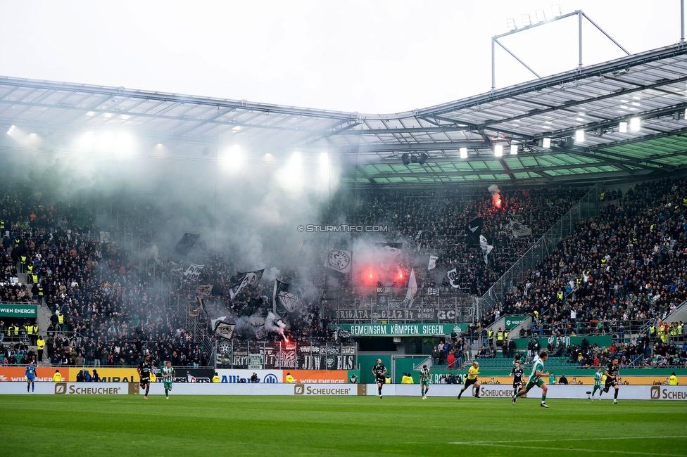 Rapid Wien - Sturm Graz
Oesterreichische Fussball Bundesliga, 31. Runde, SK Rapid Wien - SK Sturm Graz, Weststadion Wien, 18.05.2024. 

Foto zeigt Fans von Sturm

