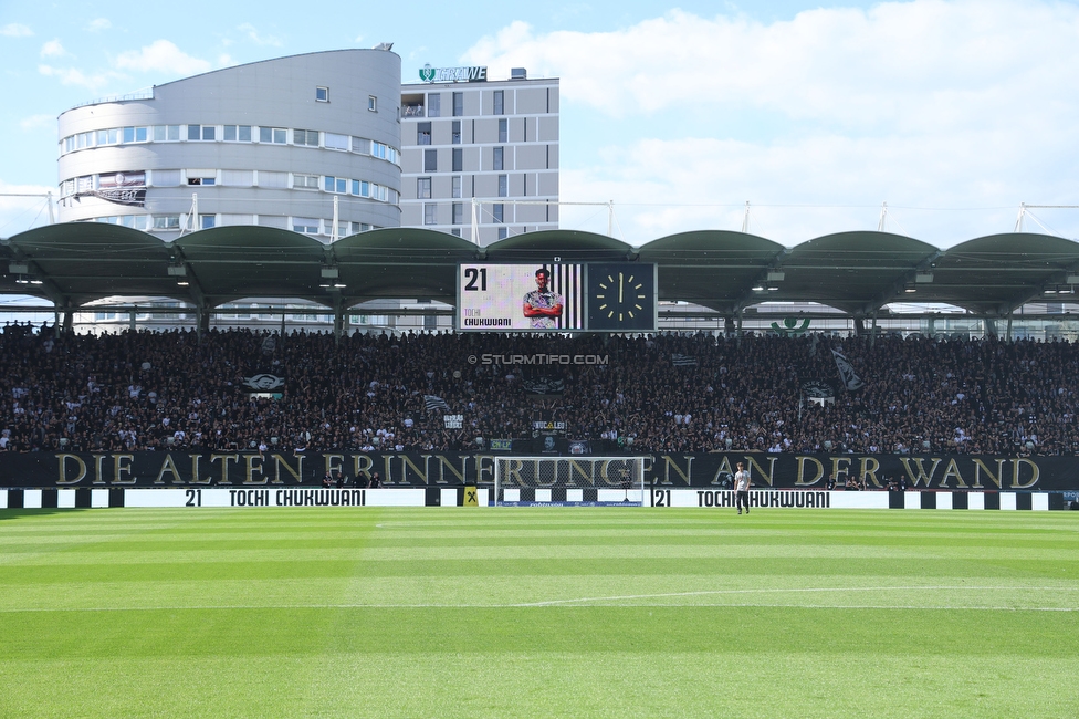 Sturm Graz - Wolfsberg
Oesterreichische Fussball Bundesliga, 32. Runde, SK Sturm Graz - Wolfsberger AC, Stadion Liebenau Graz, 24.05.2025. 

Foto zeigt Fans von Sturm mit einer Choreografie
